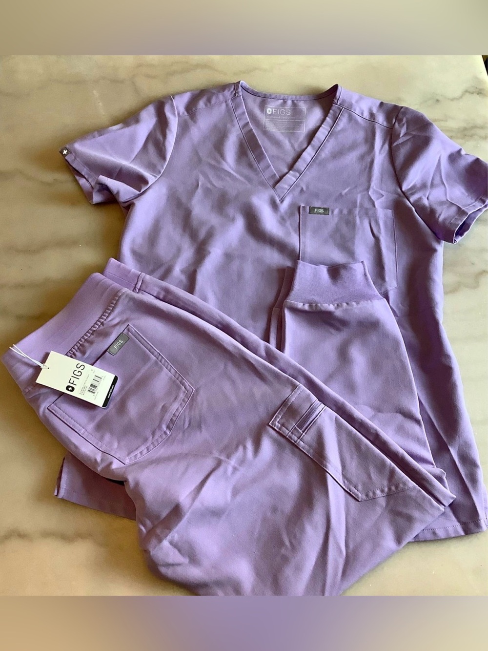 FIGS Scrub Set Size S Lavender Purple NWT Pants Like New Top